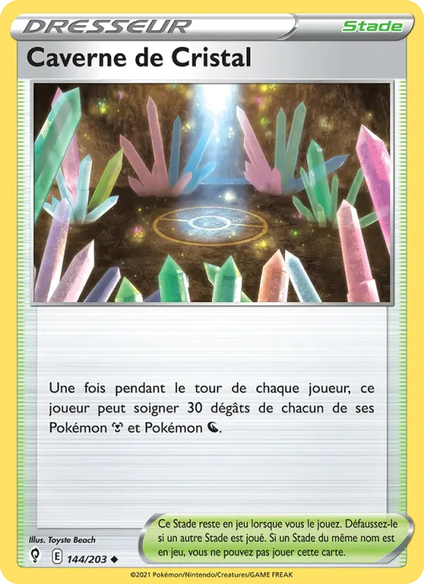 Caverne de Cristal – carte Pokémon TCG Peu Commune n°144
