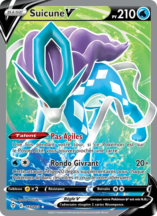 Suicune V – carte Pokémon TCG Ultra Rare n°173