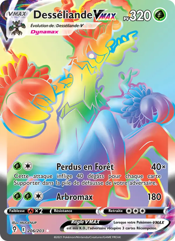 Desséliande VMAX – carte Pokémon TCG Magnifique rare n°206
