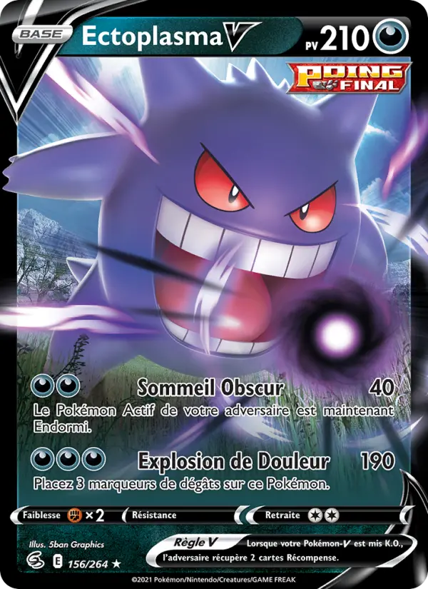Ectoplasma V – carte Pokémon TCG Holo Rare V n°156