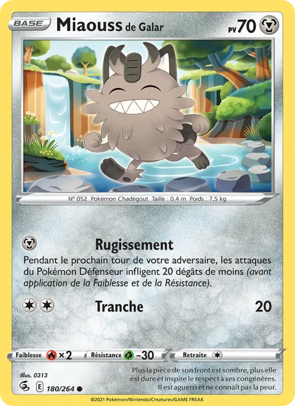 Miaouss de Galar – carte Pokémon TCG Commune n°180