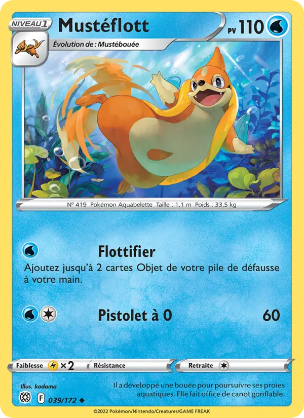 Mustéflott – carte Pokémon TCG Peu Commune n°039
