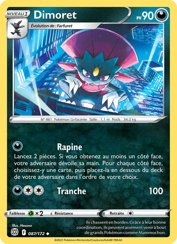 Dimoret – carte Pokémon TCG Peu Commune n°087