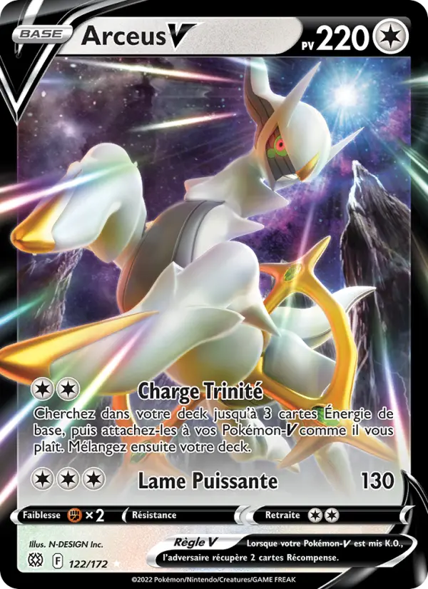 Arceus V – carte Pokémon TCG Holo Rare V n°122