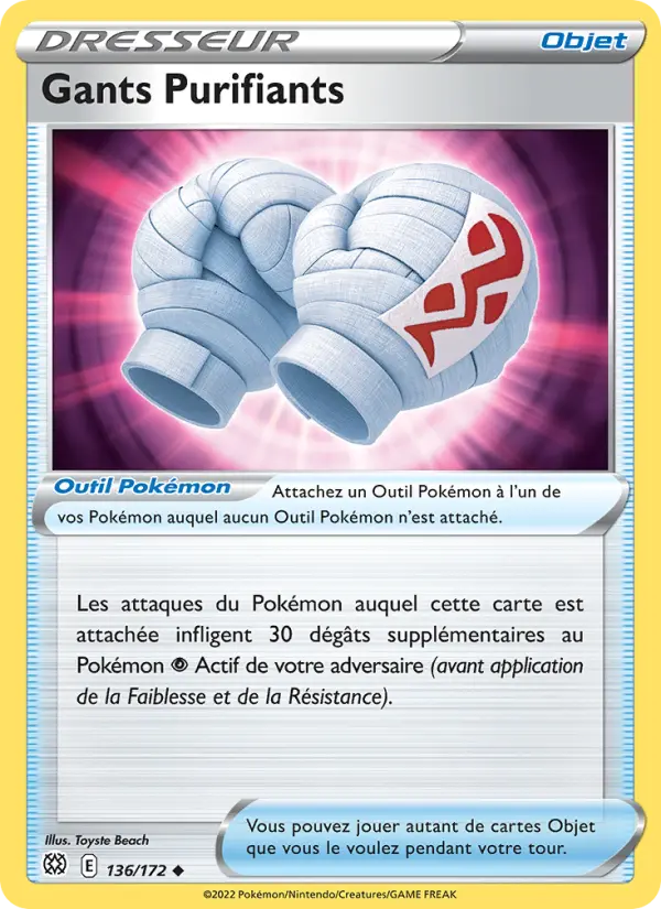 Gants Purifiants – carte Pokémon TCG Peu Commune n°136