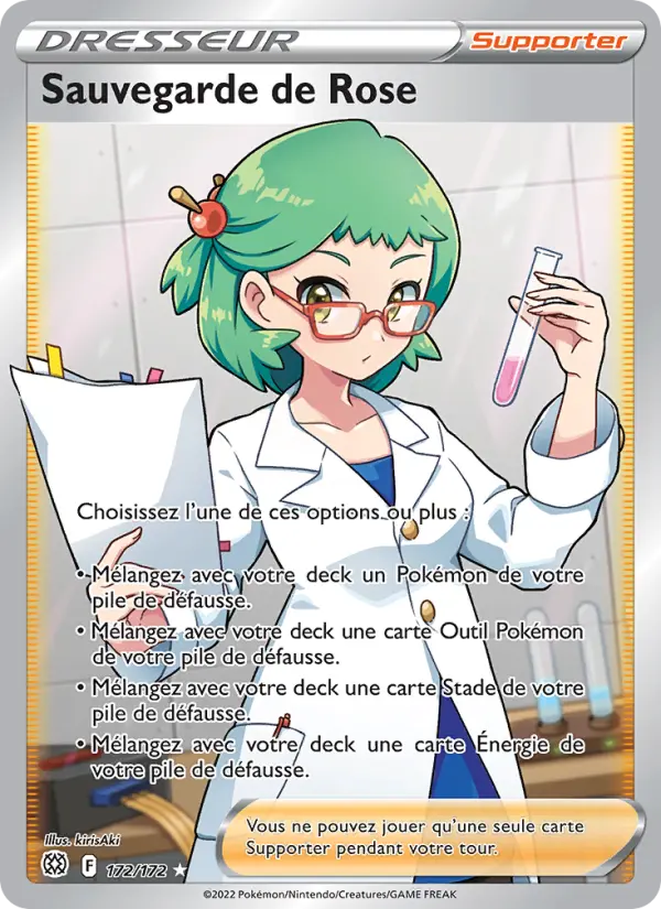 Sauvegarde de Rose – carte Pokémon TCG Ultra Rare n°172