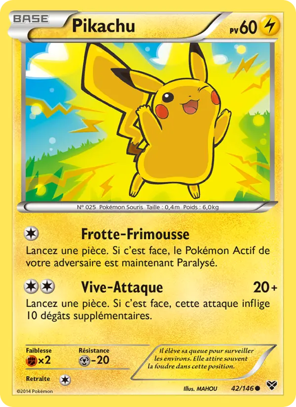 Pikachu – carte Pokémon TCG Commune n°42