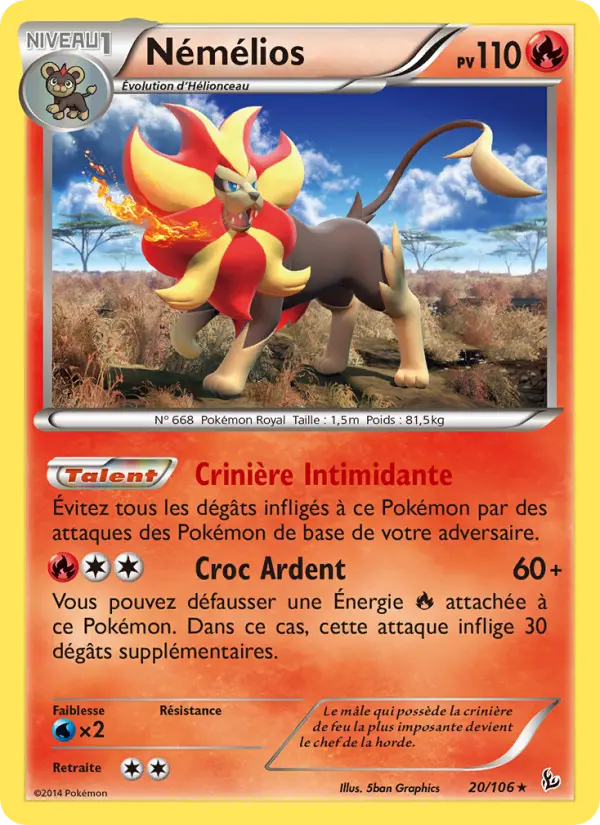 Némélios – carte Pokémon TCG Rare n°20