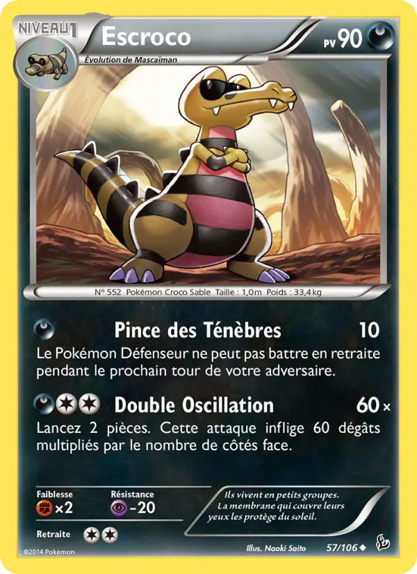 Escroco – carte Pokémon TCG Peu Commune n°57