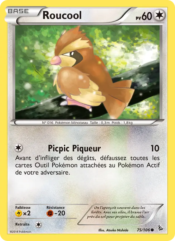 Roucool – carte Pokémon TCG Commune n°75