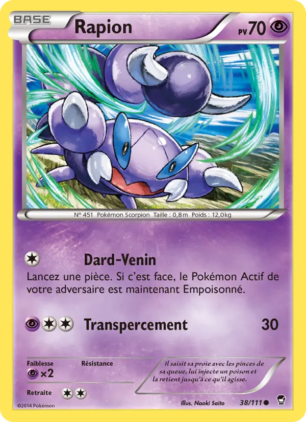 Rapion – carte Pokémon TCG Commune n°38