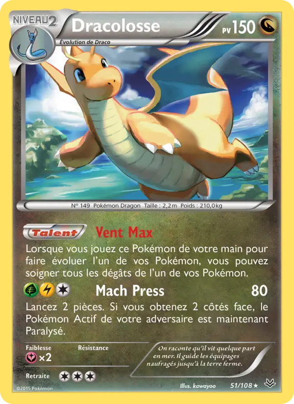 Dracolosse – carte Pokémon TCG Rare n°51