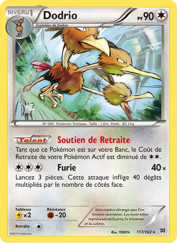Dodrio – carte Pokémon TCG Rare n°117